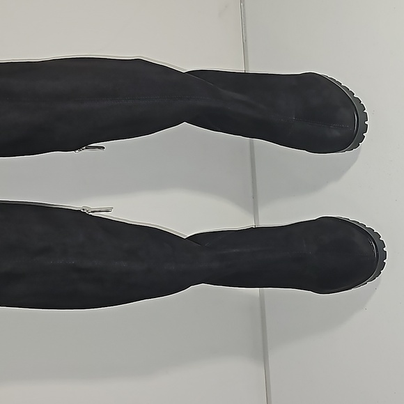 JLO Coblin Over The Knee Boot Black Suede 5" heel Flirty 9.5 Ankle Side Zip VGUC - Picture 6 of 16
